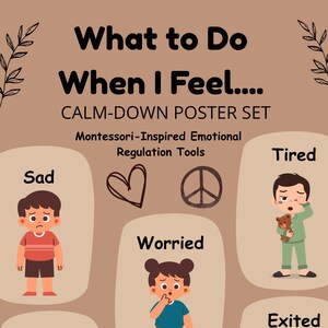 Pósters "Qué hacer cuando siento..." / Rincón de la calma imprimible / Regulación emocional Montessori / Pósters de aprendizaje socioemocional para niños / Descarga en PDF