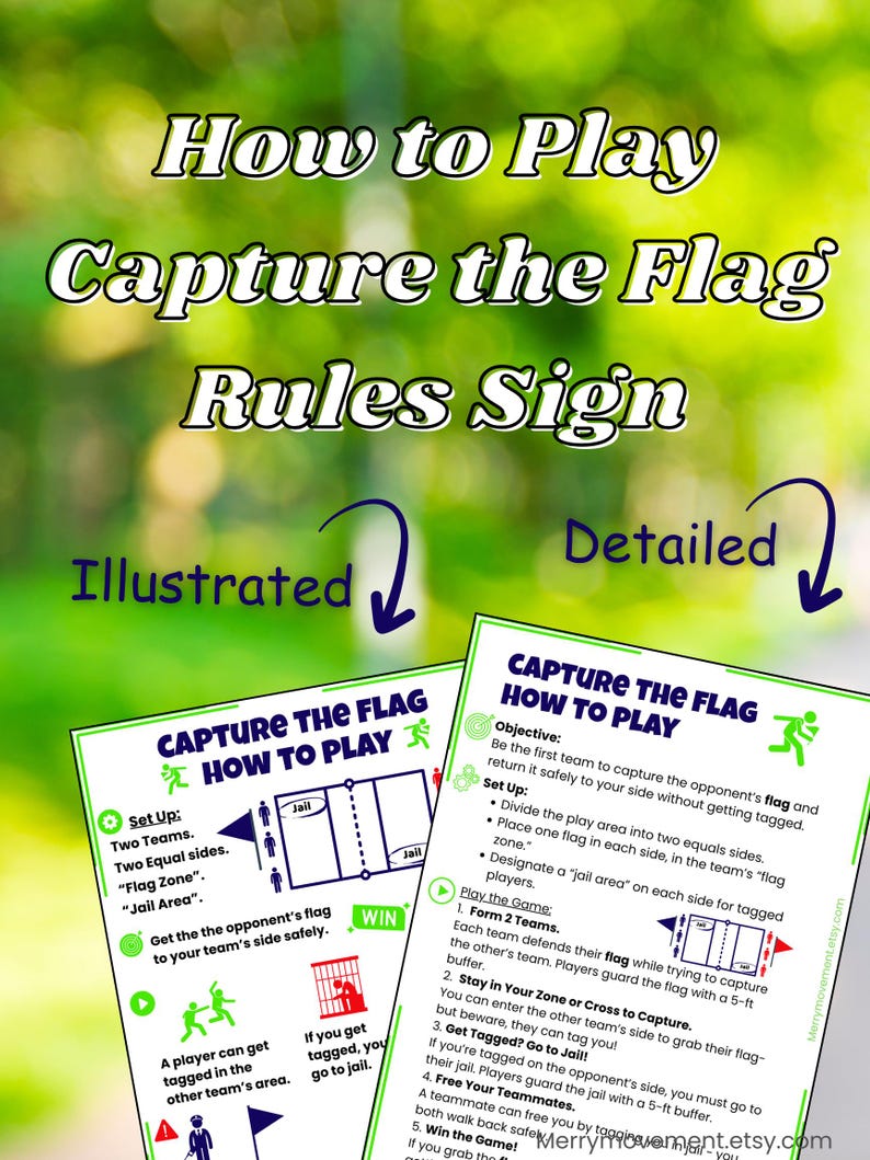 Capture The Object Rules.pdf Capture the Flag Game Rules Printable | Outdoor PE Game Poster and ...