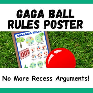 Gaga Ball Game Rules Poster | Playground Activity & Yard Game Printables | PE, Recess, Yard Game Poster for Kids