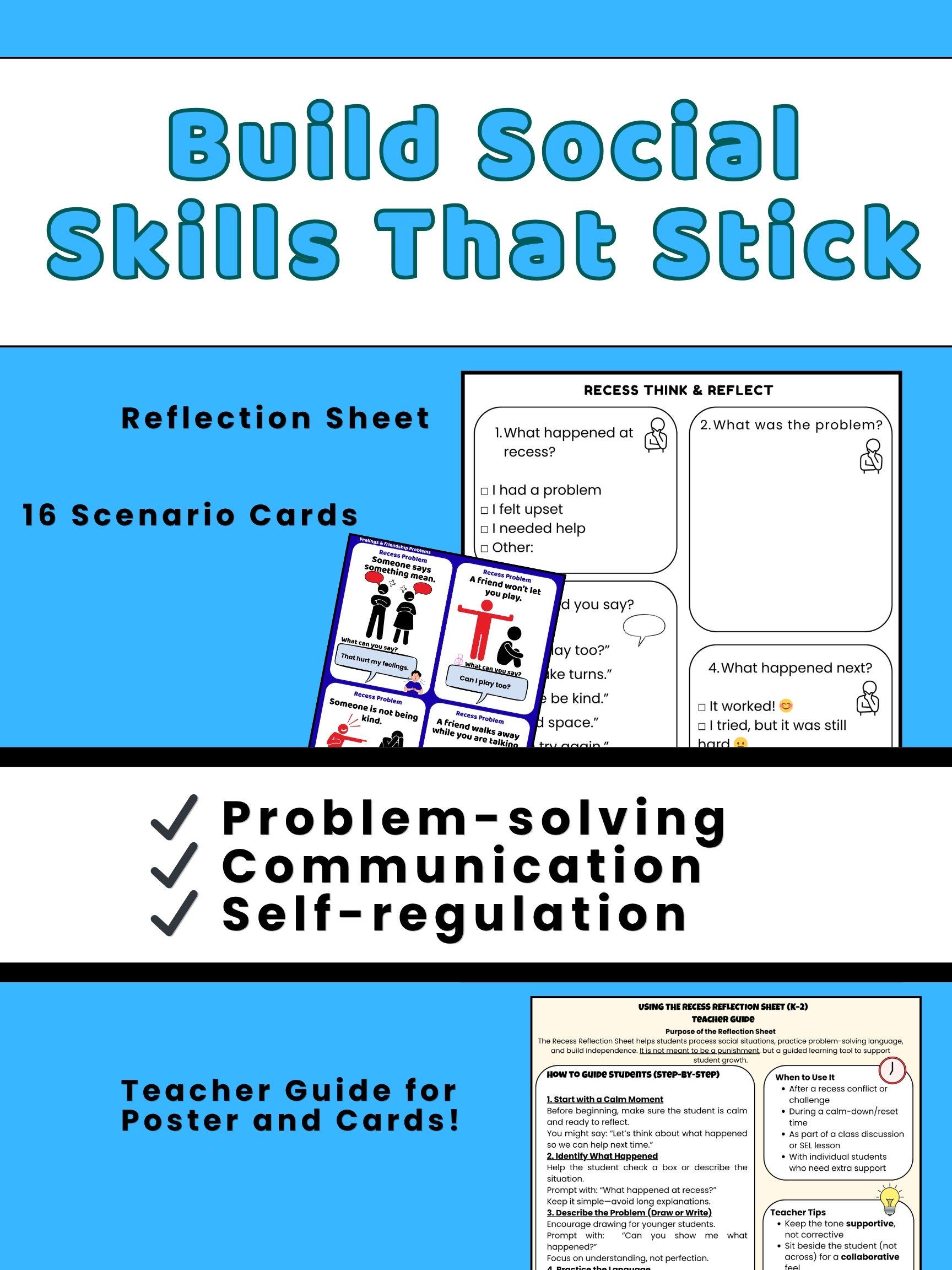 Recess Problem Recess Problem Solving Activities for Kids | Social Skills SEL Toolkit ...