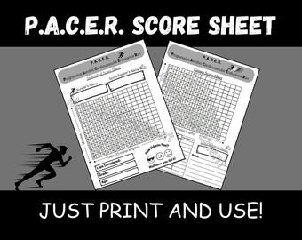 PACER Test Score Sheets with Certificate: PE Assessment (Digital Download)