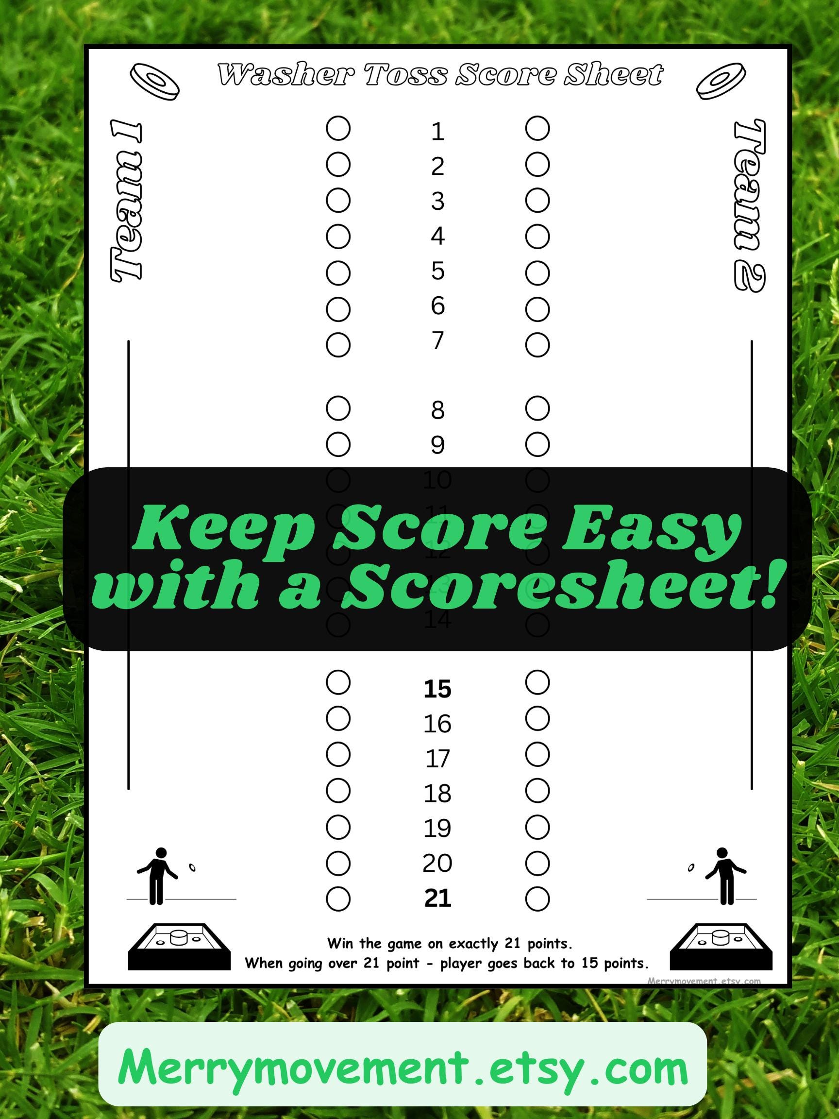 Tos Game Roles Washer Toss Game Rules Printable | Yard Game Poster | Outdoor Game for ...