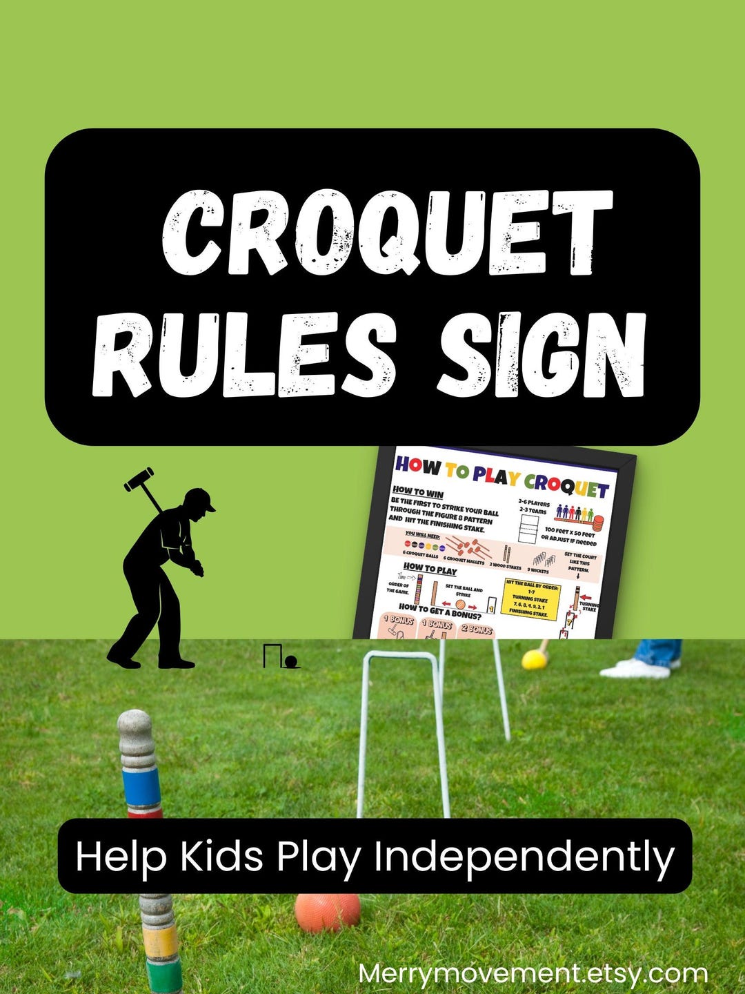 Croquet Rules Poster Illustrated Game Guide With Teacher Tips (PDF