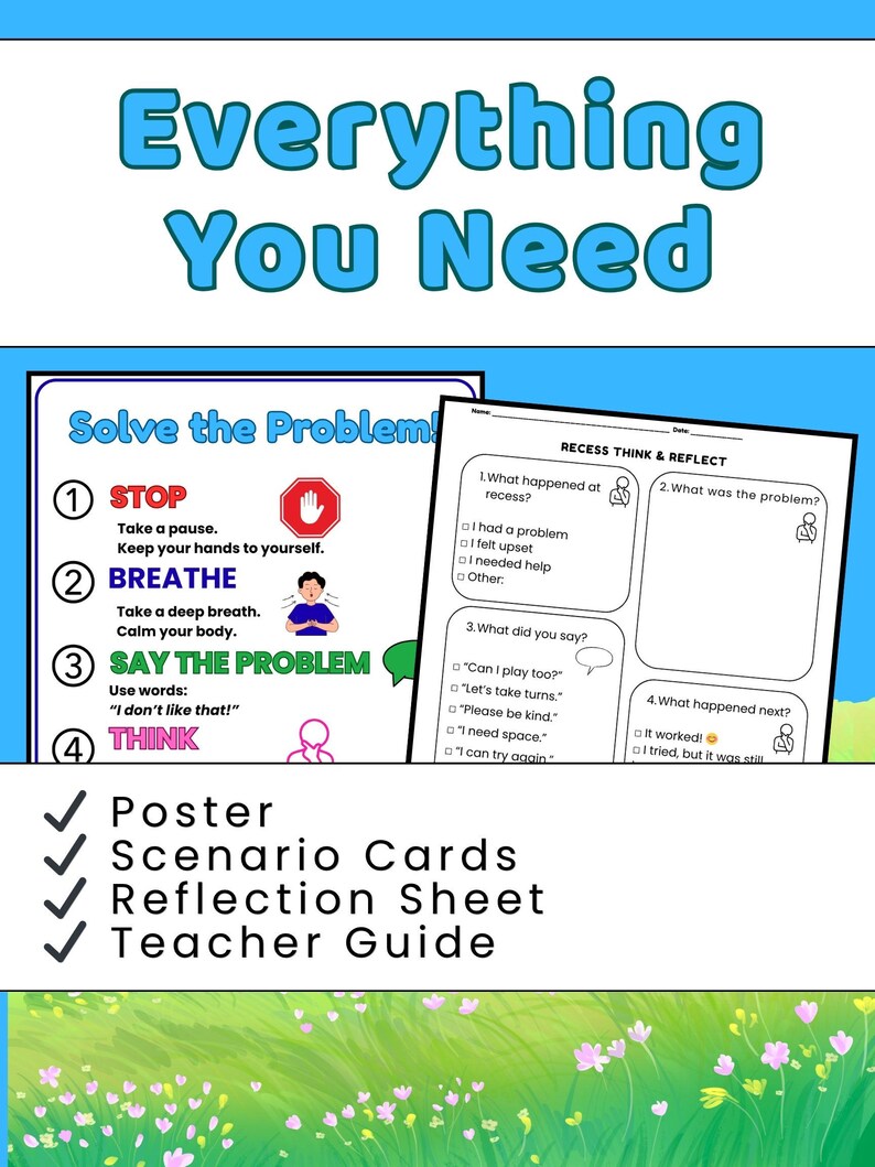 Recess Problem Recess Problem Solving Activities for Kids | Social Skills SEL Toolkit ...