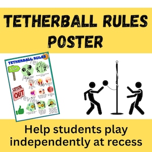 Tetherball Rules Poster: Illustrated Yard Game Guide