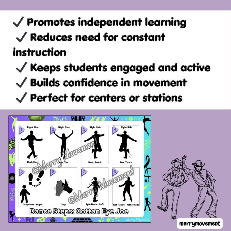 Cotton Eye Joe Dance Steps | PE Activity for Kids | Brain Break Movement image 2