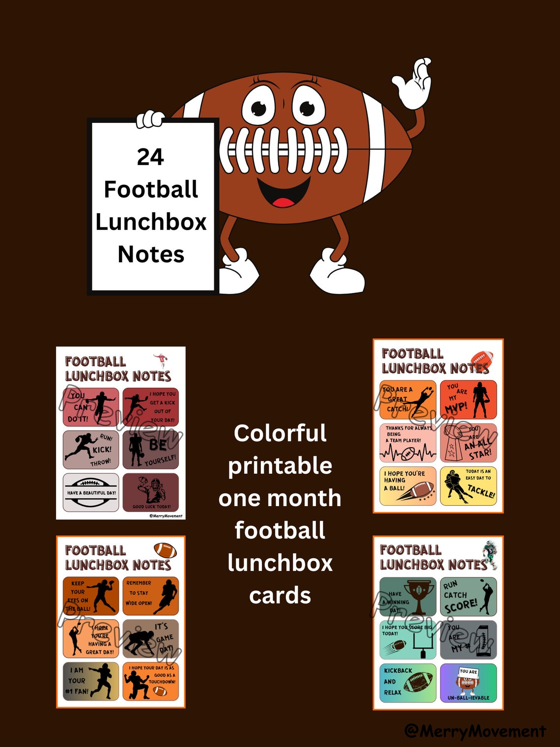 48pcs Football-themed Lunchbox Notes| Cute Football Puns, Positive ...