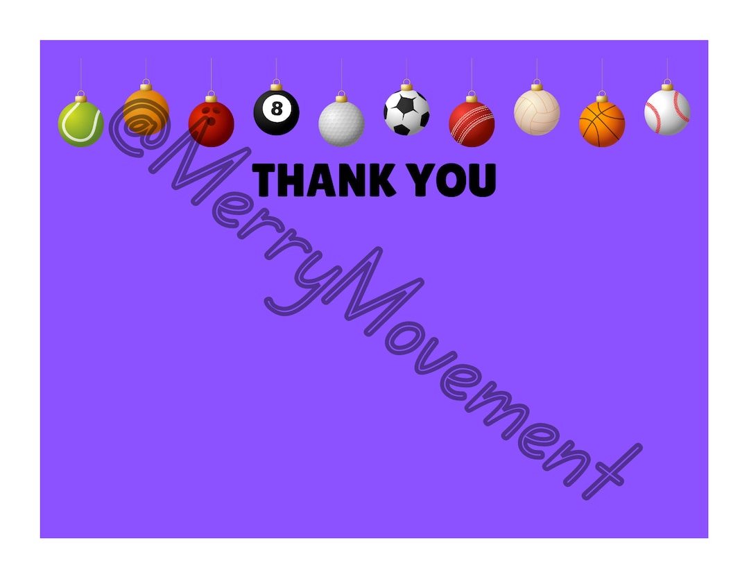 12 Sportsthemed Thank You Cards PE Teacher Gratitude Notes Teacher's