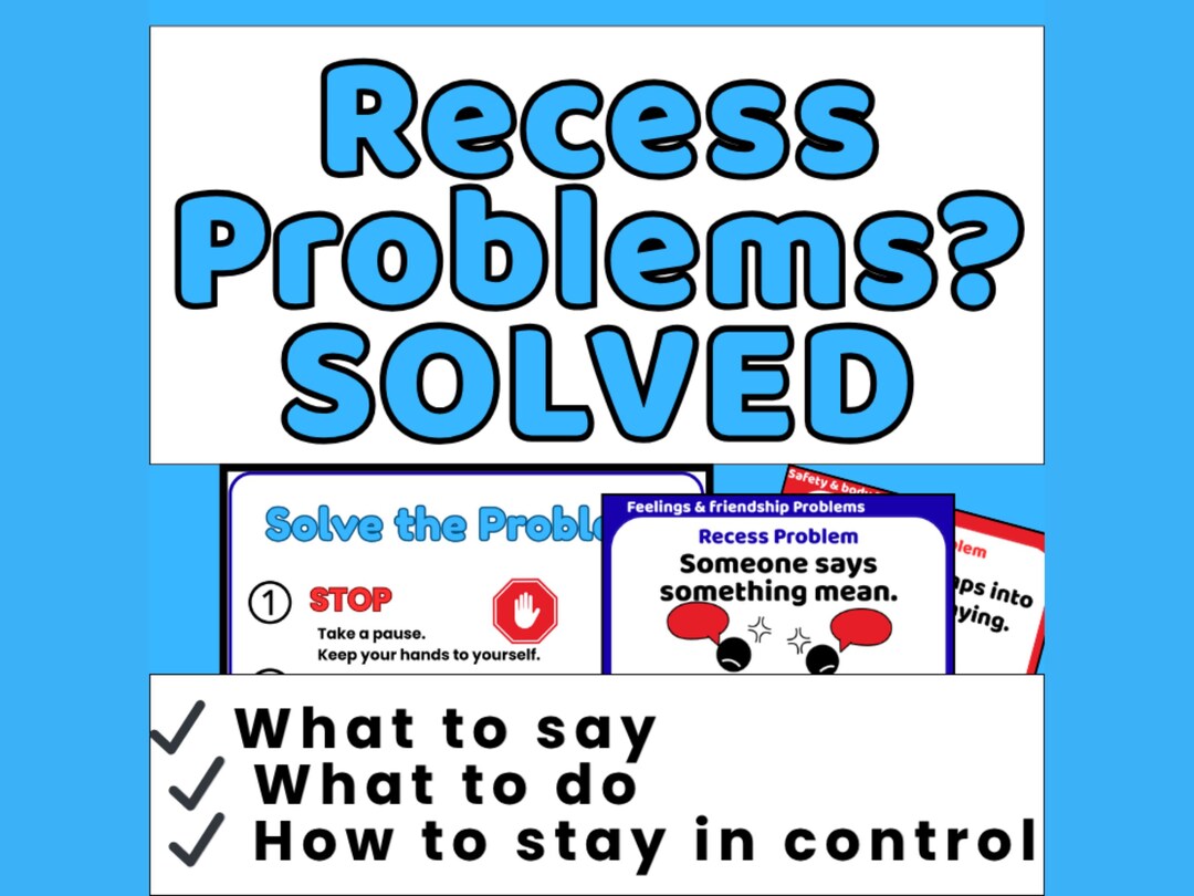 Recess Problem Recess Problem Solving Activities for Kids | Social Skills SEL Toolkit ...
