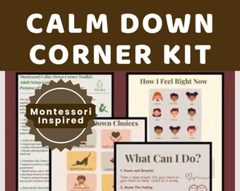 Kit d'angle calme à imprimer | Posters Montessori SEL pour enfants | Outils de régulation émotionnelle | Configuration du coin de la paix pour la salle de classe et la maison