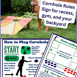 Cornhole Rules Sign: Illustrated Printable Poster (Digital Download)