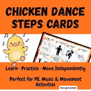 Huhn Tanzschritte Poster | Fitness-Studio Aktivität Karte, Brain Break | PE Selbständiges Üben für Kinder