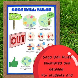 Gaga Ball Rules Poster: Illustrated Gym & Recess Sign (Digital Download)