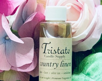 2 oz Country Linen Candle Fragrance Oil, Candle Making, Soap Making, Scent Oils, Linen, Cotton
