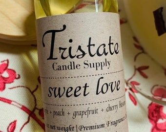 2 oz Sweet Love Candle Fragrance Oil, Candle Making, Soap Making, Scent Oils, Apple, Peach, Grapefruit, Lovespell