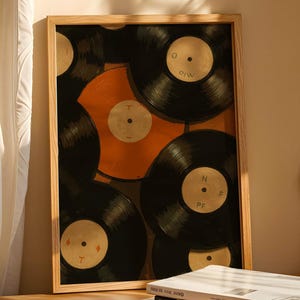 Vintage Record Art, Trendy Art Prints, Vinyl Wall Art, Retro Wall Art, Music Posters, Vinyl Records Print, Music Room Art, Digital Print