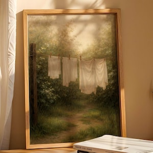 Clothesline Art, Trendy Art Prints, Laundry Room Prints, Retro Wall Art, Country Art Prints, Laundry Wall Art, Nature Art, Digital Print