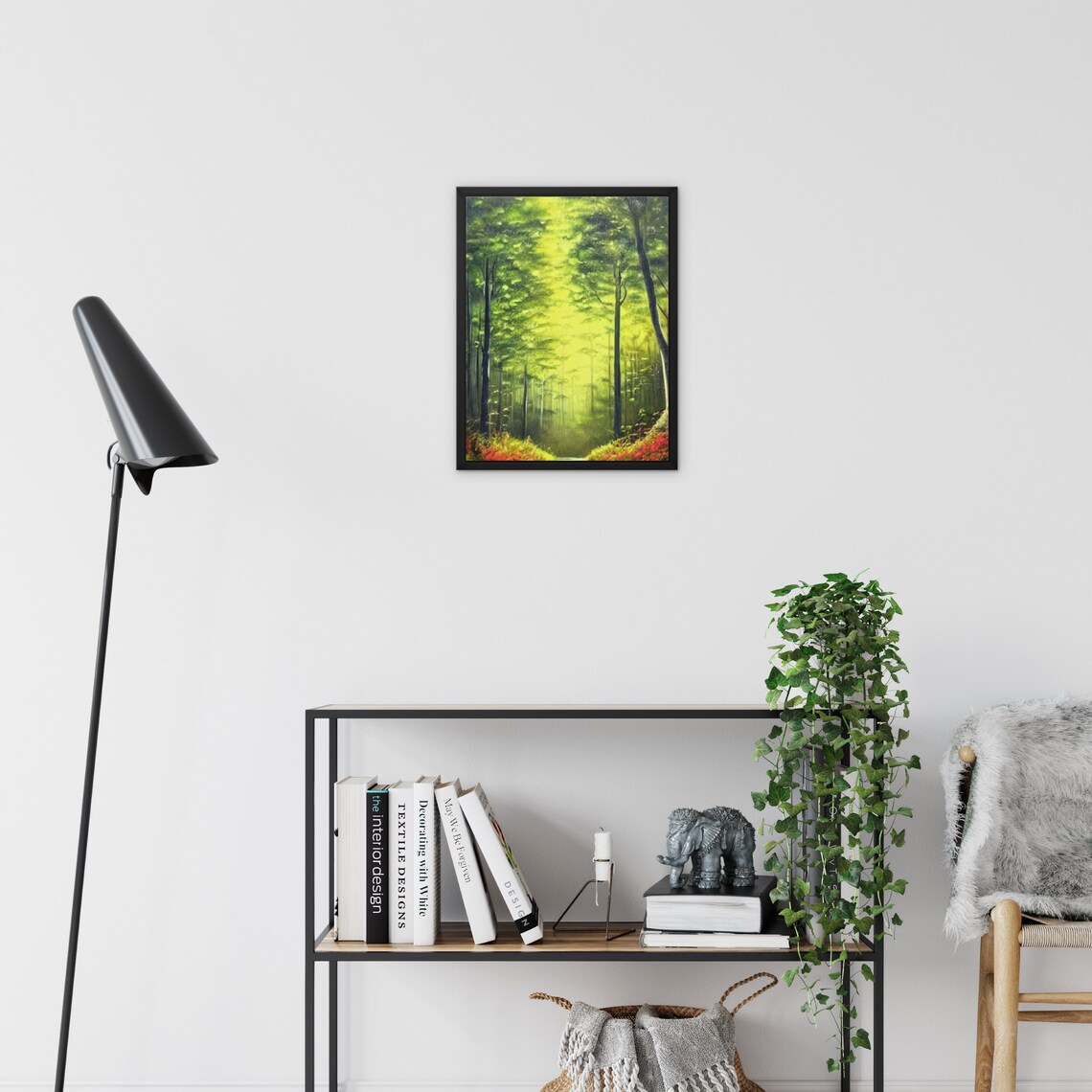 Magical Forest Wall Art AI Generated Art Forest Emerald Etsy