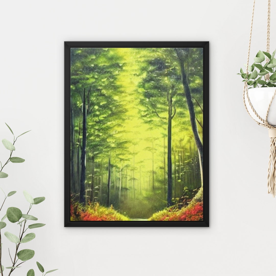 Magical Forest Wall Art AI Generated Art Forest Emerald Etsy