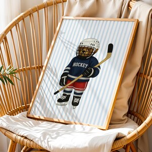 Sports Bear Prints, Set of 3 Wall Art, Trendy Art Prints, Tennis Wall Art, Hockey Art, Basketball Art, Nursery Animal Art, Digital Prints