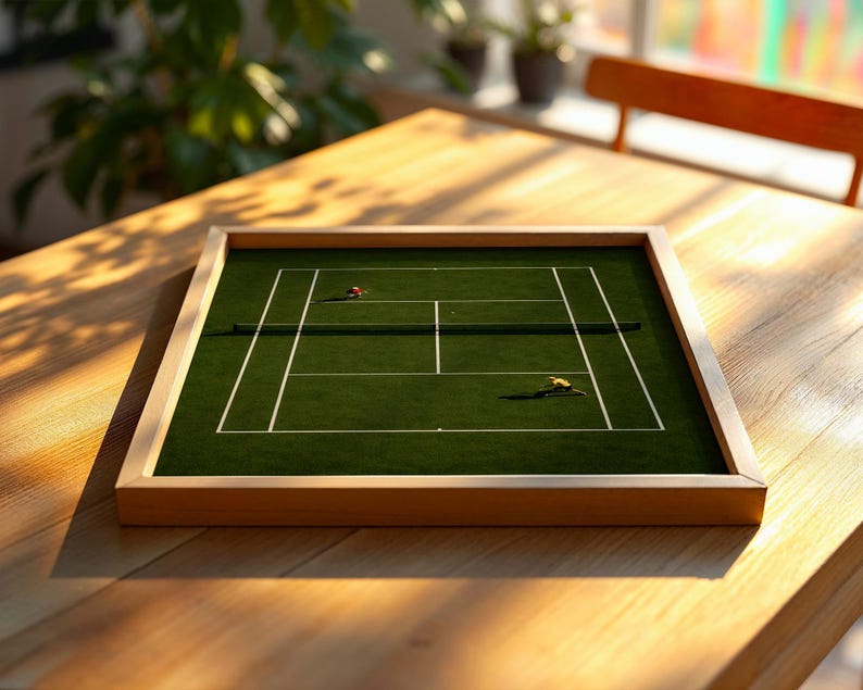 Tennis Wall Art, Trendy Art Prints, Tiny People Art, Retro Wall Art, Tennis Court Print, Kids Room Decor, Sports Art Print, Digital Prints