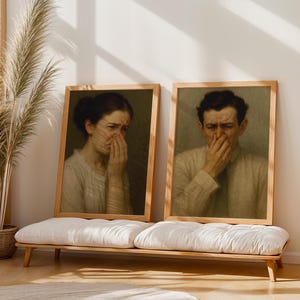Stinky Bathroom Art, Set of 2 Wall Art, Trendy Art Prints, Bathroom Humor Art, Toilet Art Set, Classical Painting Print, Digital Prints