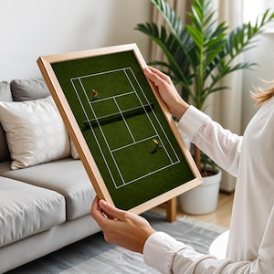 Tennis Wall Art, Trendy Art Prints, Tiny People Art, Retro Wall Art, Tennis Court Print, Kids Room Decor, Sports Art Print, Digital Prints