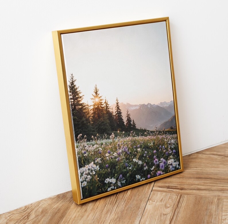 Wildflowers Wall Art, Trendy Art Prints, Nature Prints, Forest Wall Art, Wildflowers Art, Mountain Landscape Wall Art, Digital Print
