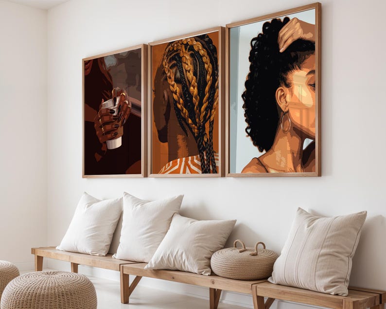 Black Woman Art Prints: Afrocentric Wall Art Set (digital Download) - Etsy