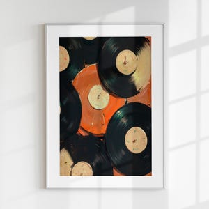 Set of 2 Vinyl Wall Art, Trendy Art Prints, Vinyl Poster, Retro Wall Art, Vinyl Record Print, Music Poster, Records Art Print, Digital Print
