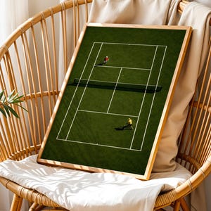 Tennis Wall Art, Trendy Art Prints, Tiny People Art, Retro Wall Art, Tennis Court Print, Kids Room Decor, Sports Art Print, Digital Prints