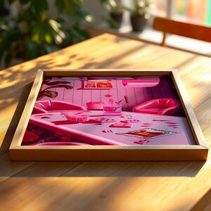 Poker Bar Retro Wall Art Print Trendy Funky Decor, Groovy Poster Bar Decor, Girly Wall Art, Pink Dorm Decor for College Girls, Feminist Art, Cool Girl Art, Pink Wall Art, Printable Wall Art, Poker Night Art, Digital Print