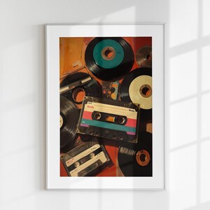 Set of 2 Vinyl Wall Art, Trendy Art Prints, Vinyl Poster, Retro Wall Art, Vinyl Record Print, Music Poster, Records Art Print, Digital Print