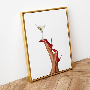 High Heels Print, Martini Art Print, Trendy Art Prints, Girly Wall Art, Femme Fatale, Feminist Wall Poster, Retro Wall Art, Digital Print
