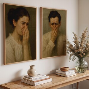 Stinky Bathroom Art, Set of 2 Wall Art, Trendy Art Prints, Bathroom Humor Art, Toilet Art Set, Classical Painting Print, Digital Prints