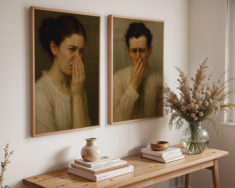 Stinky Bathroom Art, Set of 2 Wall Art, Trendy Art Prints, Bathroom Humor Art, Toilet Art Set, Classical Painting Print, Digital Prints
