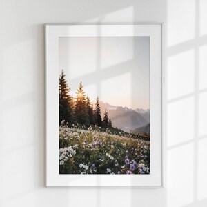 Wildflowers Wall Art, Trendy Art Prints, Nature Prints, Forest Wall Art, Wildflowers Art, Mountain Landscape Wall Art, Digital Print