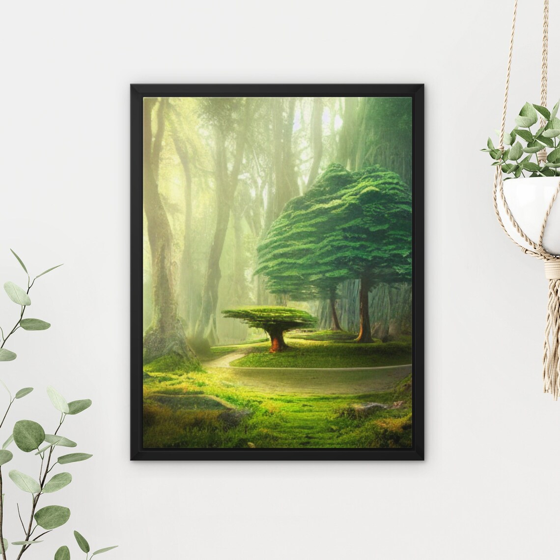 Magical Forest Wall Art Print AI Art AI Created Digital Art Etsy