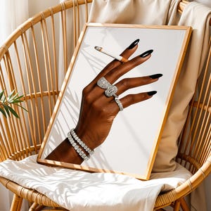 Black Woman Art, Trendy Art Prints, Cigarette Wall Art, Cool Girl Wall Art, Girly Room Decor, Femme Fatale, Feminist Wall Art, Digital Print