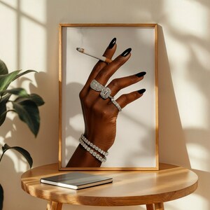 Black Woman Art, Trendy Art Prints, Cigarette Wall Art, Cool Girl Wall Art, Girly Room Decor, Femme Fatale, Feminist Wall Art, Digital Print