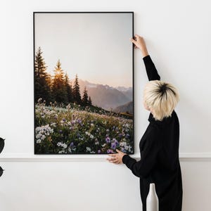 Wildflowers Wall Art, Trendy Art Prints, Nature Prints, Forest Wall Art, Wildflowers Art, Mountain Landscape Wall Art, Digital Print