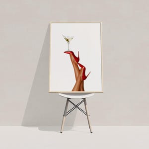 High Heels Print, Martini Art Print, Trendy Art Prints, Girly Wall Art, Femme Fatale, Feminist Wall Poster, Retro Wall Art, Digital Print