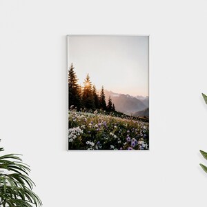 Wildflowers Wall Art, Trendy Art Prints, Nature Prints, Forest Wall Art, Wildflowers Art, Mountain Landscape Wall Art, Digital Print