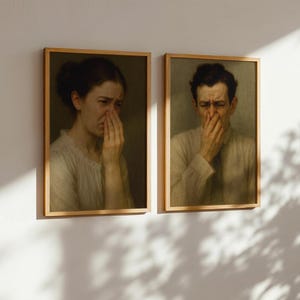 Stinky Bathroom Art, Set of 2 Wall Art, Trendy Art Prints, Bathroom Humor Art, Toilet Art Set, Classical Painting Print, Digital Prints