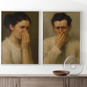 Stinky Bathroom Art, Set of 2 Wall Art, Trendy Art Prints, Bathroom Humor Art, Toilet Art Set, Classical Painting Print, Digital Prints