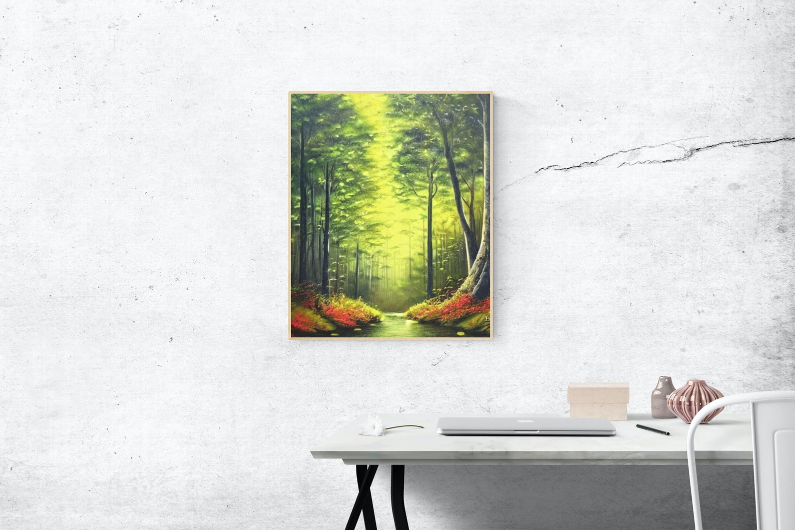 Magical Forest Wall Art AI Generated Art Forest Emerald Etsy