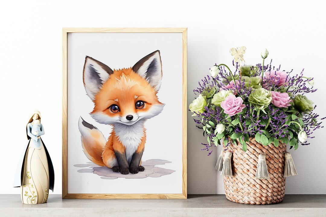 Baby Fox Wall Art Printable Nursery Room Decor Baby Animal - Etsy