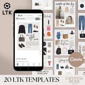 20種類の編集可能なCanva LTK Instagramテンプレート、Canvaテンプレート、LTK Finds、LTKファッションテンプレート、ソーシャルメディアテンプレート