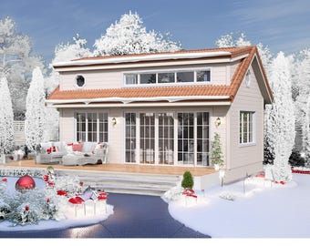 Cozy Charming Tiny House 1-Bed, 1-Bath, 586SF Living Area 41-Pages Architecture Build Plans 28’x16’