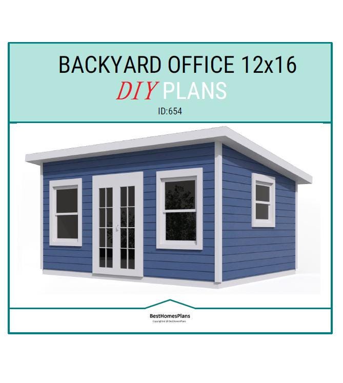 12x16 Backyard Office Plans and Build Guide | DIY Woodworking Instructions